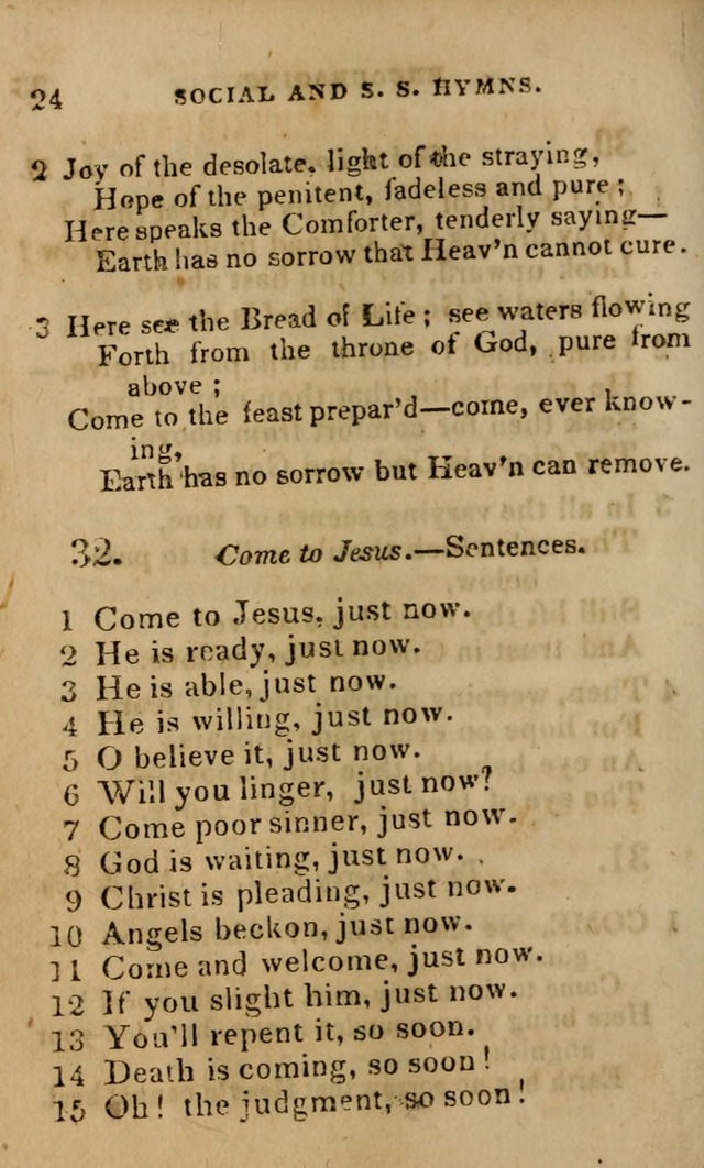 Oberlin social & sabbath school hymn book page 24