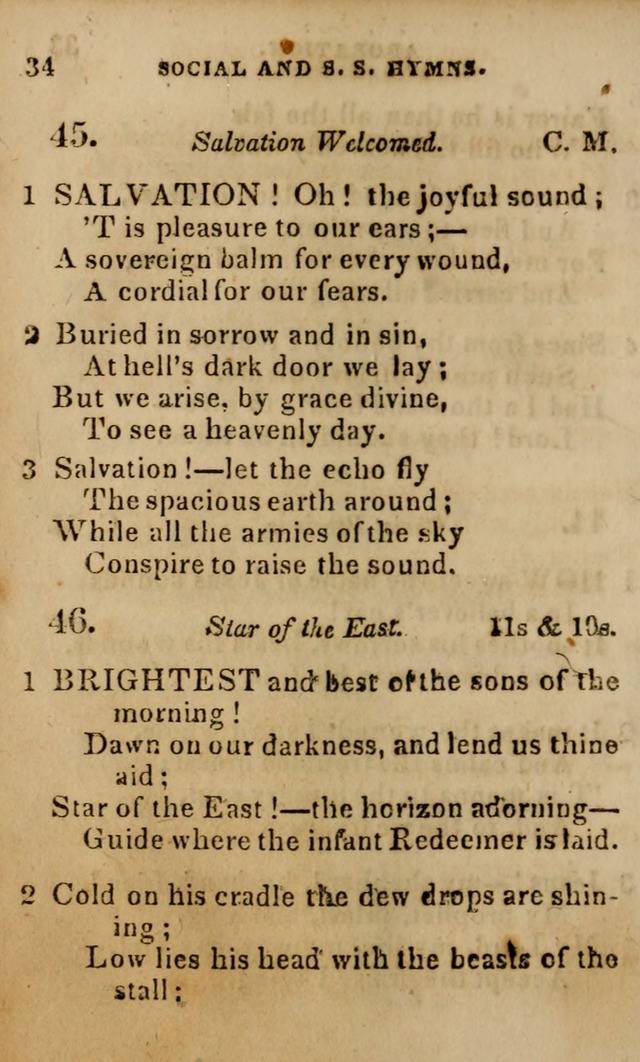 Oberlin social & sabbath school hymn book page 34
