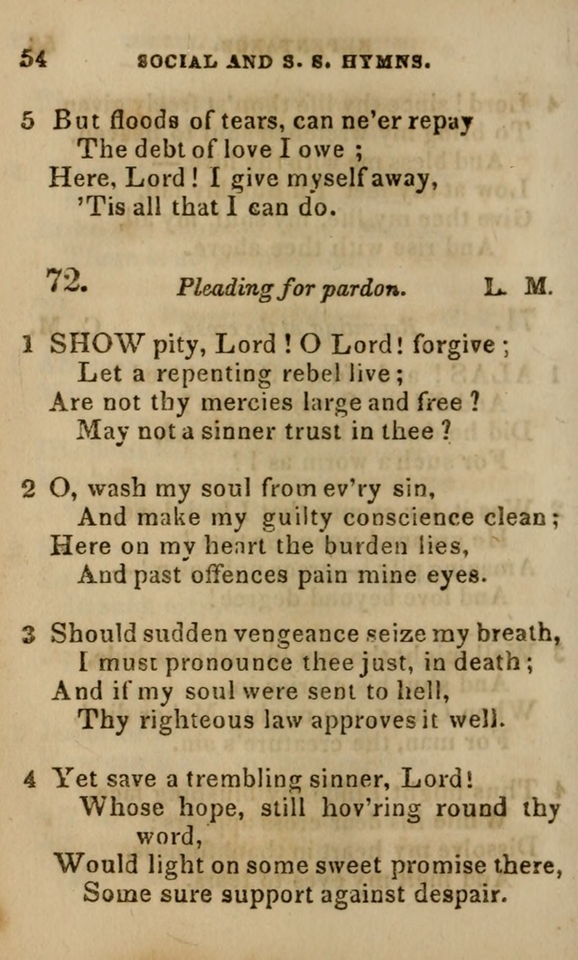Oberlin social & sabbath school hymn book page 54