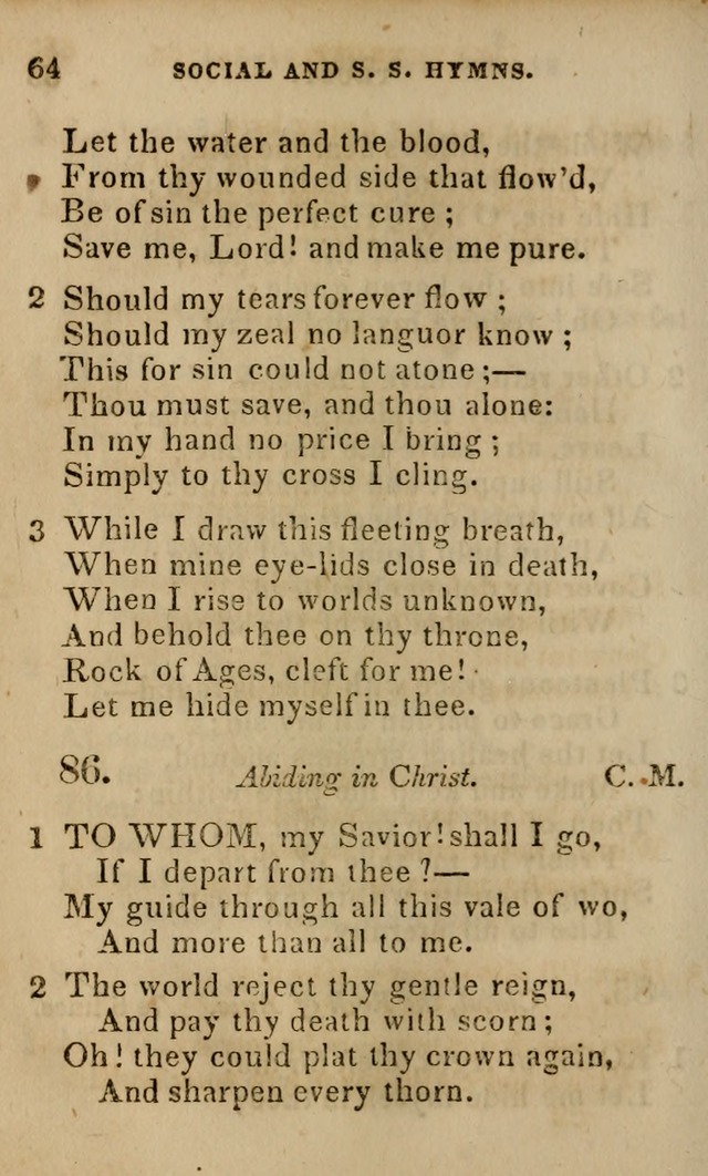 Oberlin social & sabbath school hymn book page 64