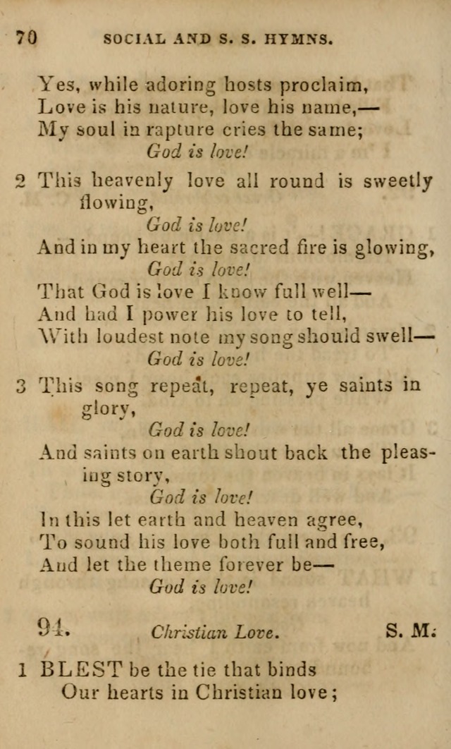 Oberlin social & sabbath school hymn book page 70