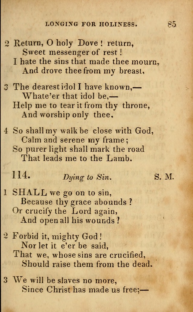 Oberlin social & sabbath school hymn book page 85