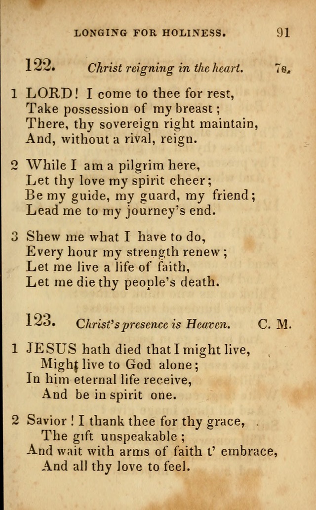 Oberlin social & sabbath school hymn book page 91