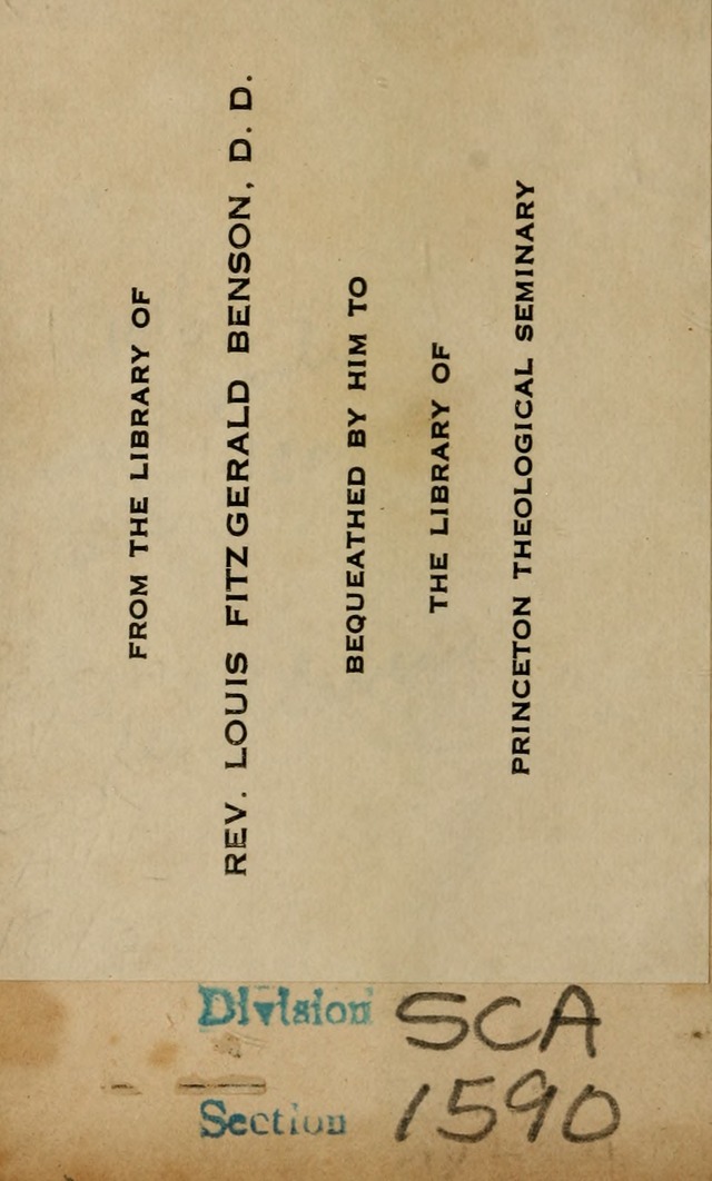 Oberlin social & sabbath school hymn book page i
