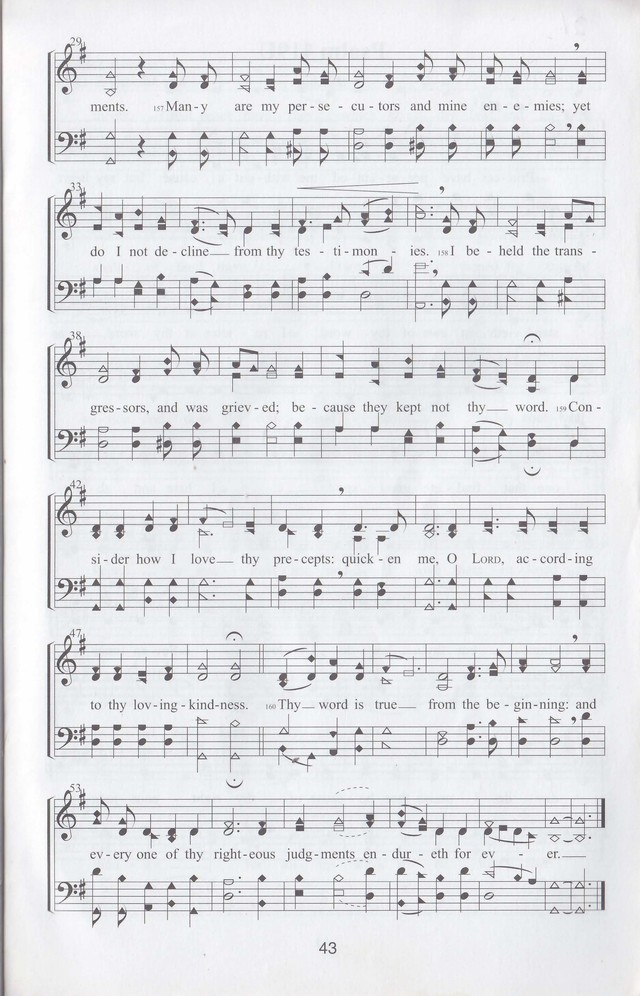 The complete and unaltered text of Psalm 119 from the King James Bible in the form of Musical Settings page 43