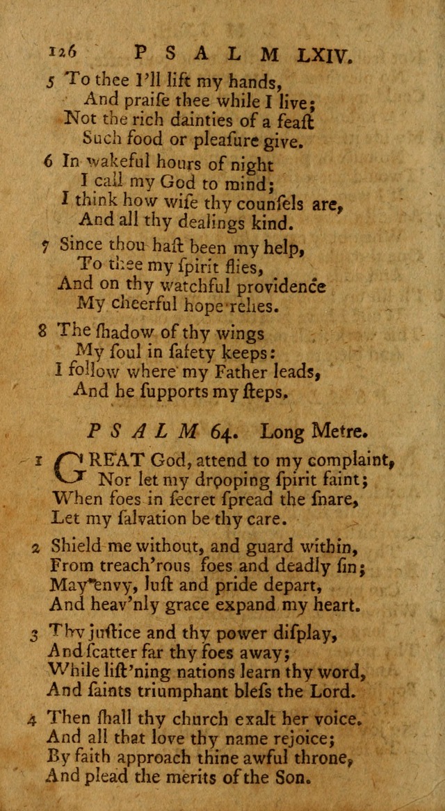 Psalms, carefully suited to the Christian worship in the United States of America: being an improvement of the old version of the Psalms of David ; allowed by the reverend Synod of New York and Philad page 126