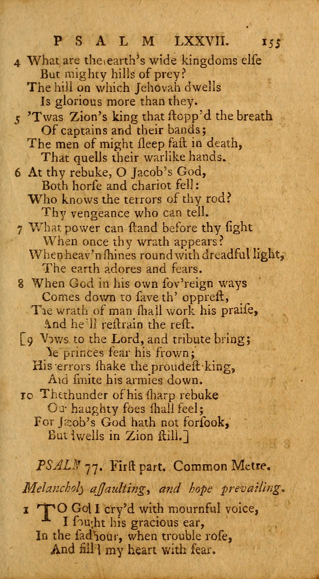 Psalms, carefully suited to the Christian worship in the United States of America: being an improvement of the old version of the Psalms of David ; allowed by the reverend Synod of New York and Philad page 155
