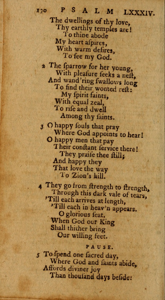 Psalms, carefully suited to the Christian worship in the United States of America: being an improvement of the old version of the Psalms of David ; allowed by the reverend Synod of New York and Philad page 170