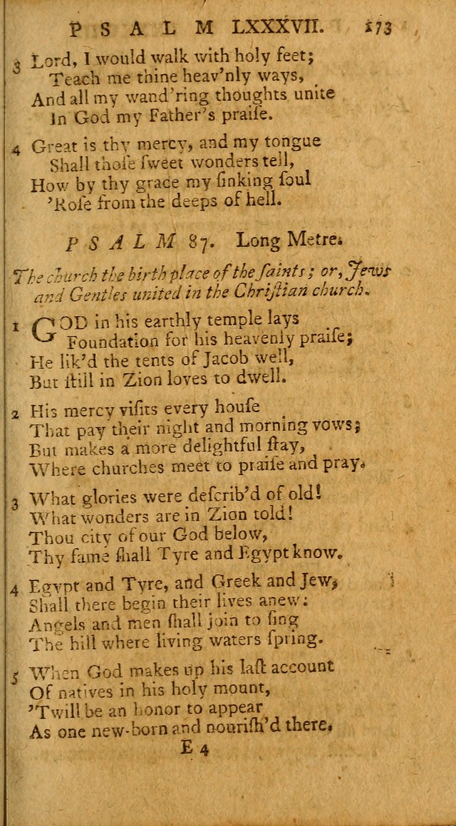 Psalms, carefully suited to the Christian worship in the United States of America: being an improvement of the old version of the Psalms of David ; allowed by the reverend Synod of New York and Philad page 173