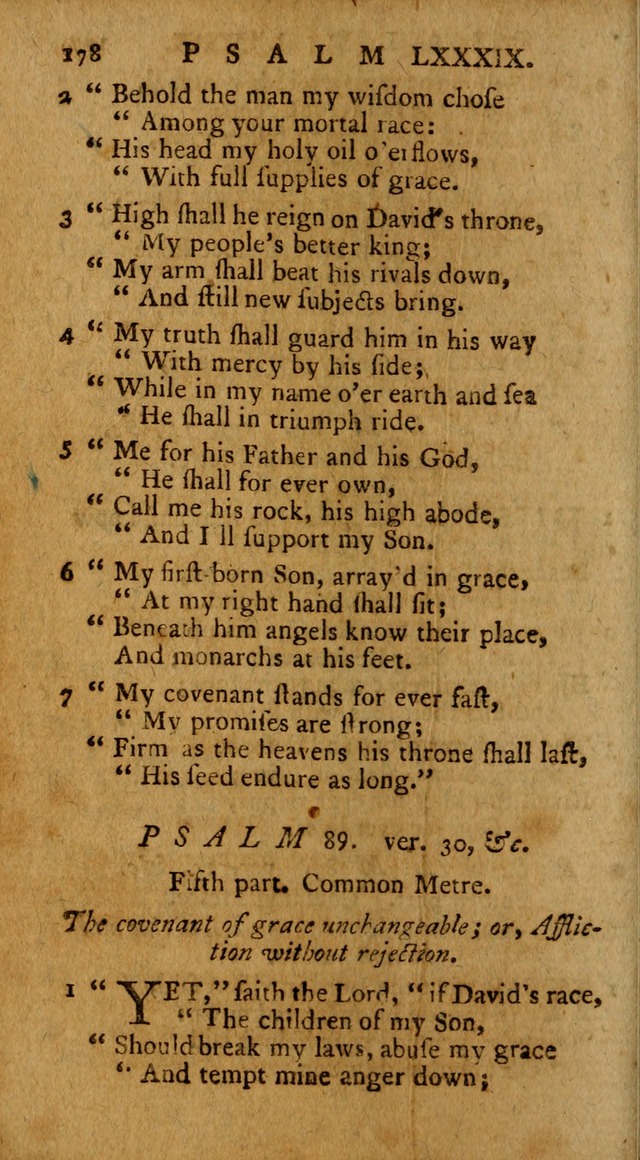 Psalms, carefully suited to the Christian worship in the United States of America: being an improvement of the old version of the Psalms of David ; allowed by the reverend Synod of New York and Philad page 178