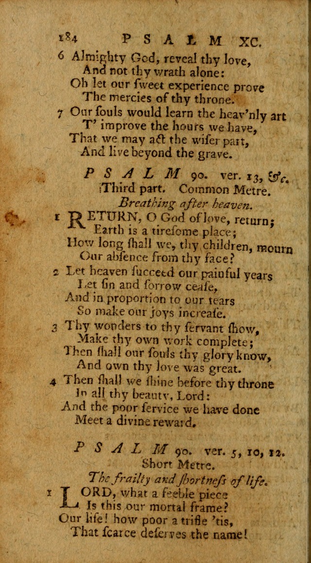 Psalms, carefully suited to the Christian worship in the United States of America: being an improvement of the old version of the Psalms of David ; allowed by the reverend Synod of New York and Philad page 184