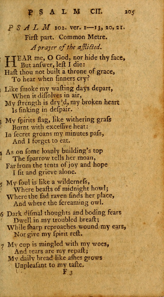 Psalms, carefully suited to the Christian worship in the United States of America: being an improvement of the old version of the Psalms of David ; allowed by the reverend Synod of New York and Philad page 205