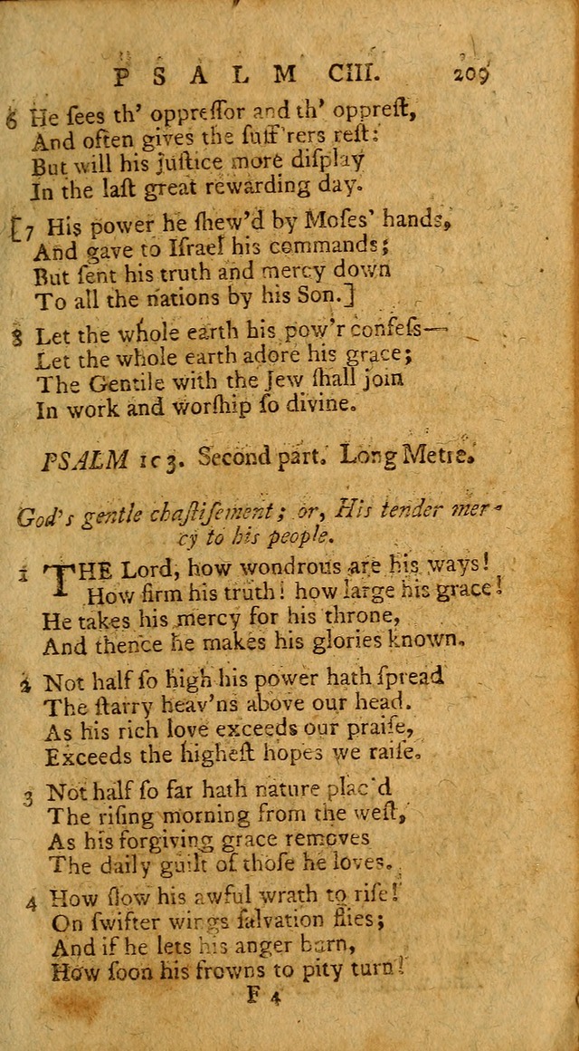 Psalms, carefully suited to the Christian worship in the United States of America: being an improvement of the old version of the Psalms of David ; allowed by the reverend Synod of New York and Philad page 209