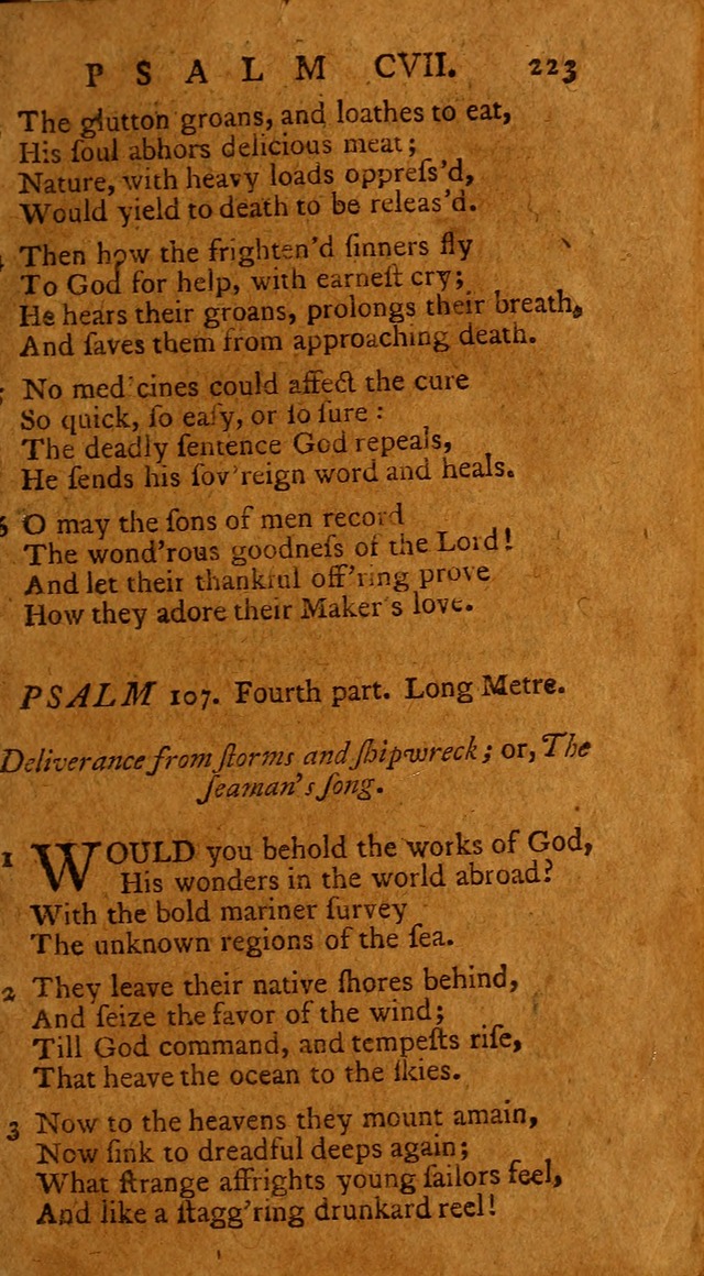 Psalms, carefully suited to the Christian worship in the United States of America: being an improvement of the old version of the Psalms of David ; allowed by the reverend Synod of New York and Philad page 223