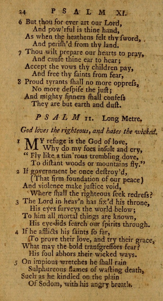 Psalms, carefully suited to the Christian worship in the United States of America: being an improvement of the old version of the Psalms of David ; allowed by the reverend Synod of New York and Philad page 24