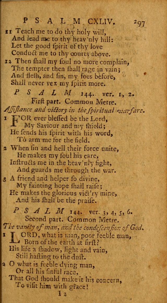 Psalms, carefully suited to the Christian worship in the United States of America: being an improvement of the old version of the Psalms of David ; allowed by the reverend Synod of New York and Philad page 299