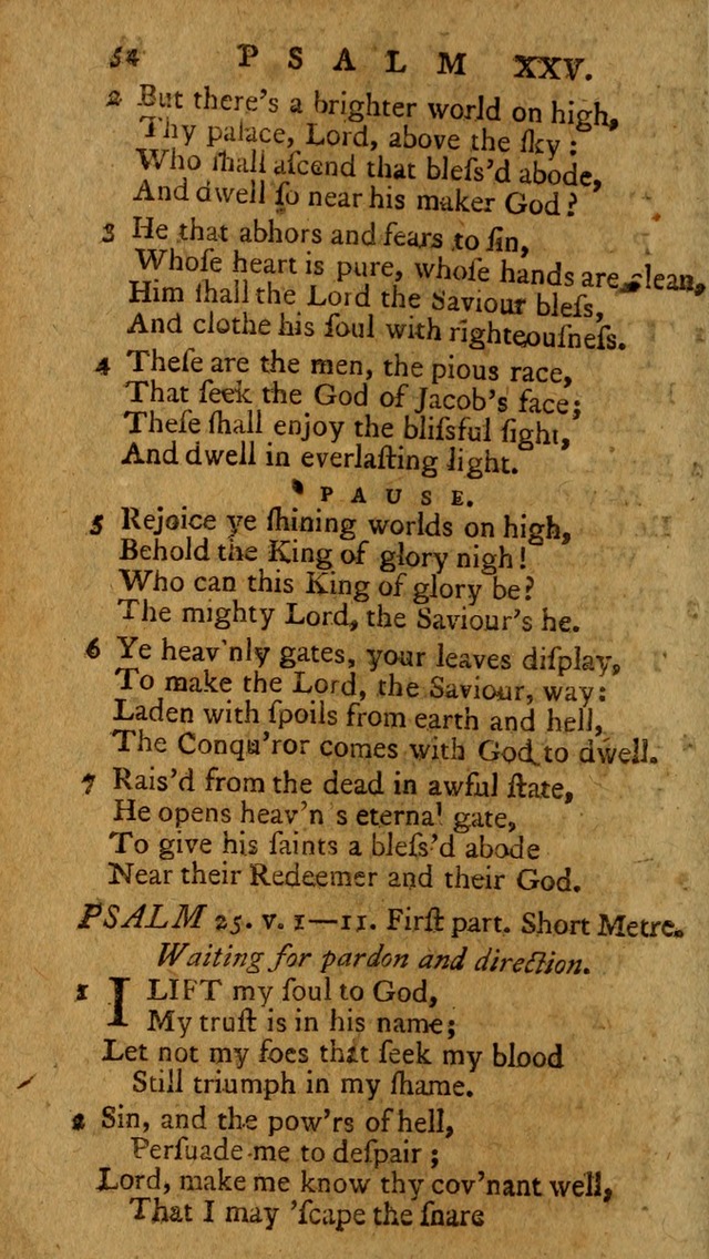 Psalms, carefully suited to the Christian worship in the United States of America: being an improvement of the old version of the Psalms of David ; allowed by the reverend Synod of New York and Philad page 54