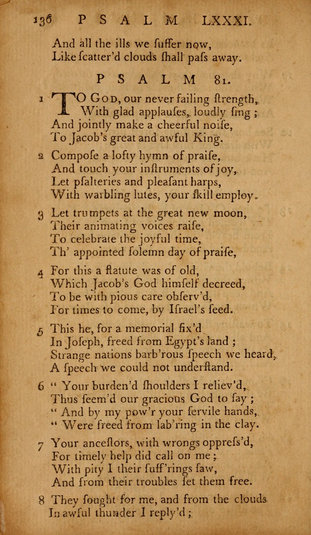 The Psalms of David: with hymns and spiritual songs: also, the catechism, confession of faith, and liturgy of the Reformed Church in the Netherlands page 136