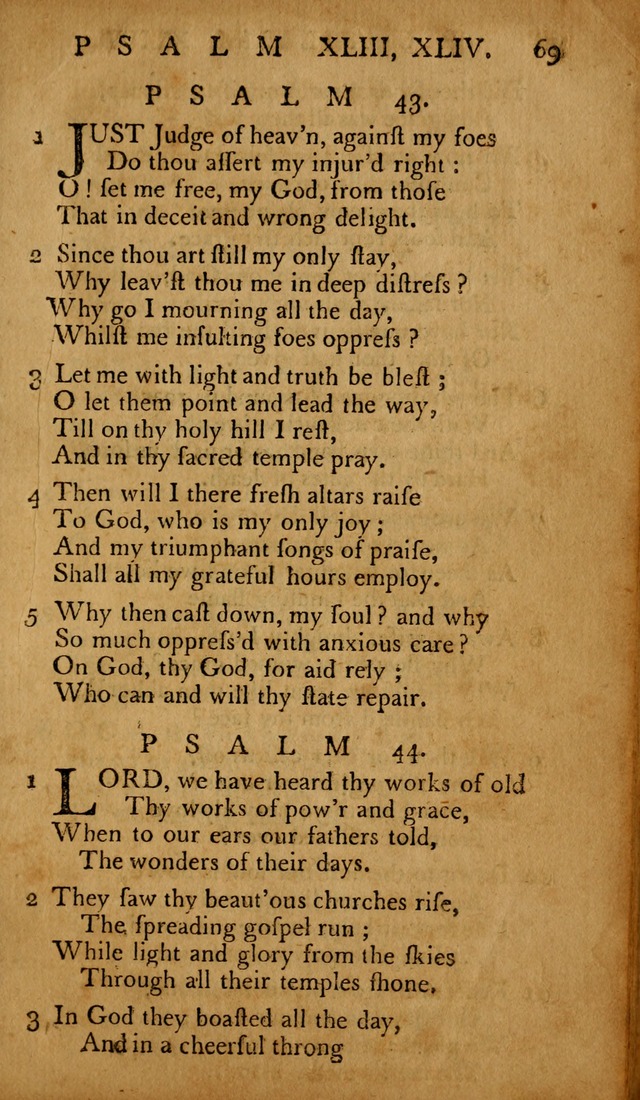 The Psalms of David: with hymns and spiritual songs: also, the catechism, confession of faith, and liturgy of the Reformed Church in the Netherlands page 69