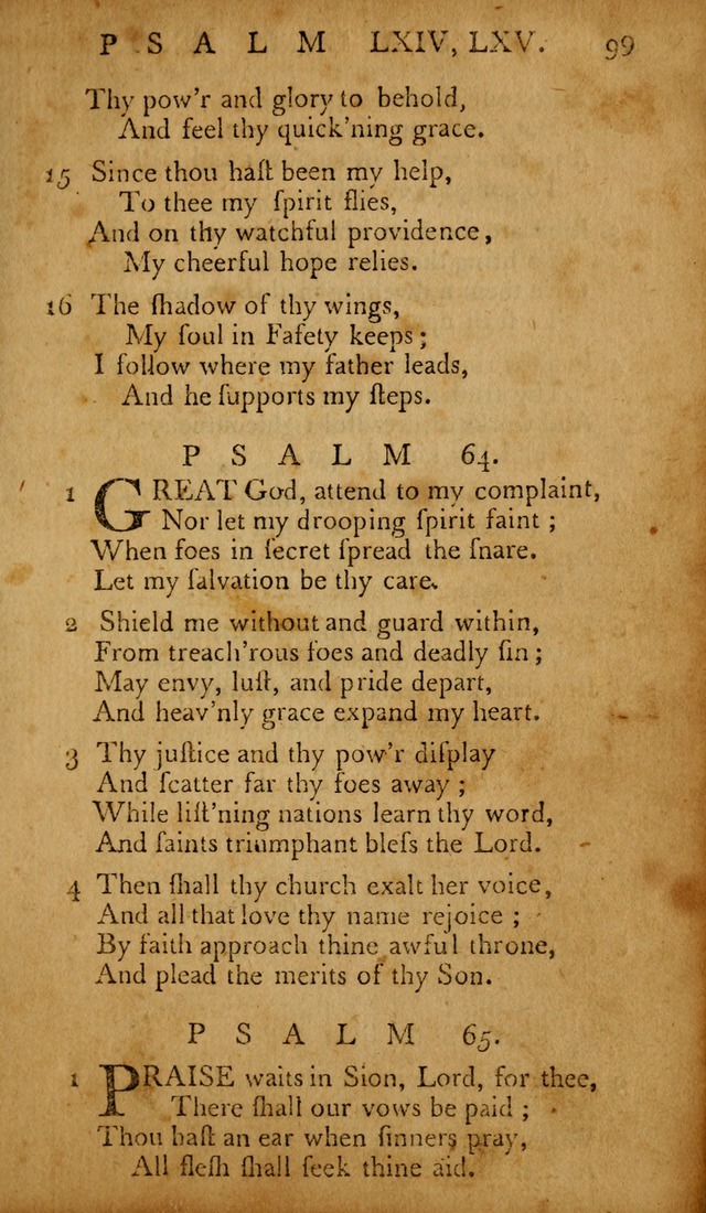 The Psalms of David: with hymns and spiritual songs: also, the catechism, confession of faith, and liturgy of the Reformed Church in the Netherlands page 99