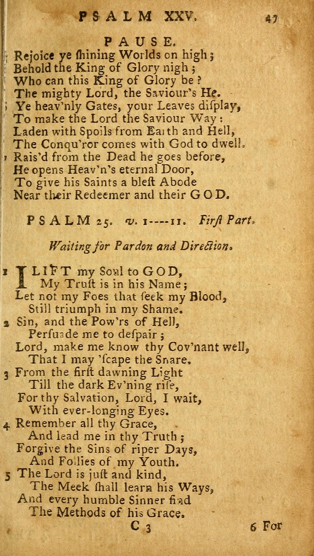 The Psalms of David: imitated in the language of the New Testament, and applied to the Christian state and worship (27th ed.) page 47