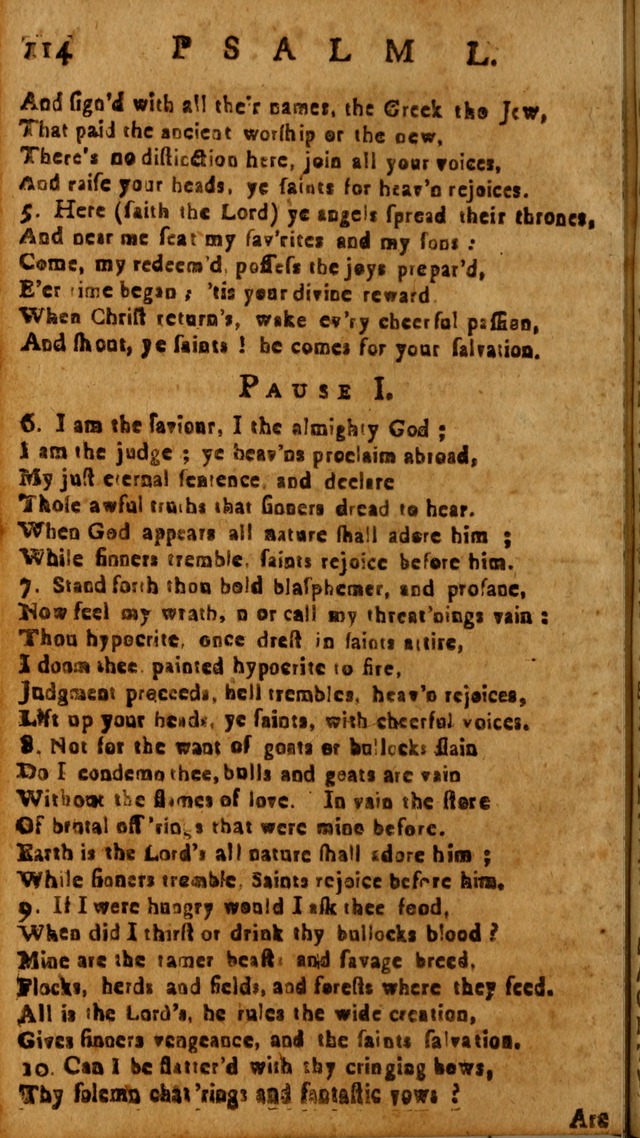 The Psalms of David: imitated in the language of the New Testament, and applied to the Christian state and worship page 114