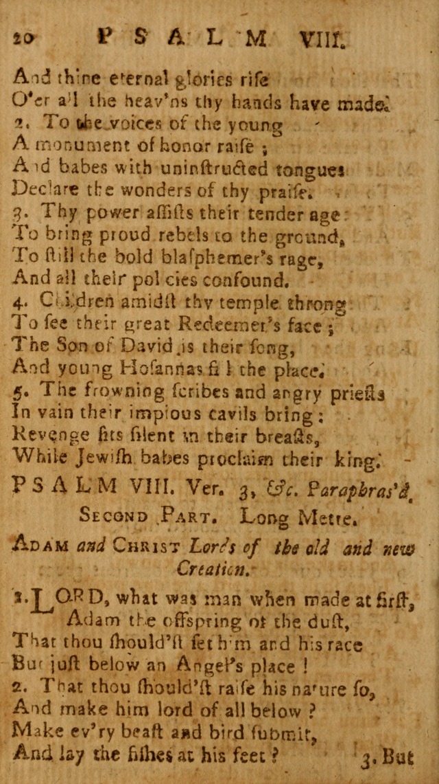 The Psalms of David: imitated in the language of the New Testament, and applied to the Christian state and worship page 20