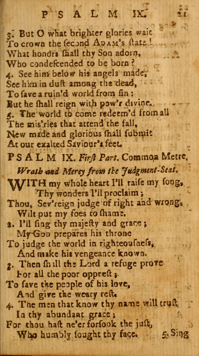 The Psalms of David: imitated in the language of the New Testament, and applied to the Christian state and worship page 21