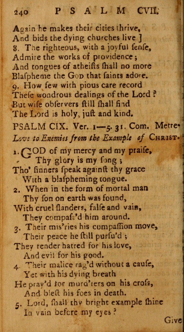 The Psalms of David: imitated in the language of the New Testament, and applied to the Christian state and worship page 240