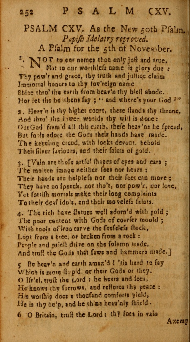 The Psalms of David: imitated in the language of the New Testament, and applied to the Christian state and worship page 252