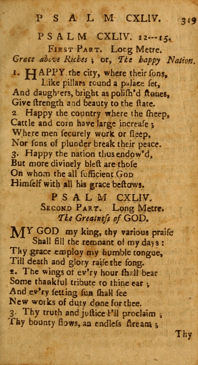 The Psalms of David: imitated in the language of the New Testament, and applied to the Christian state and worship page 319