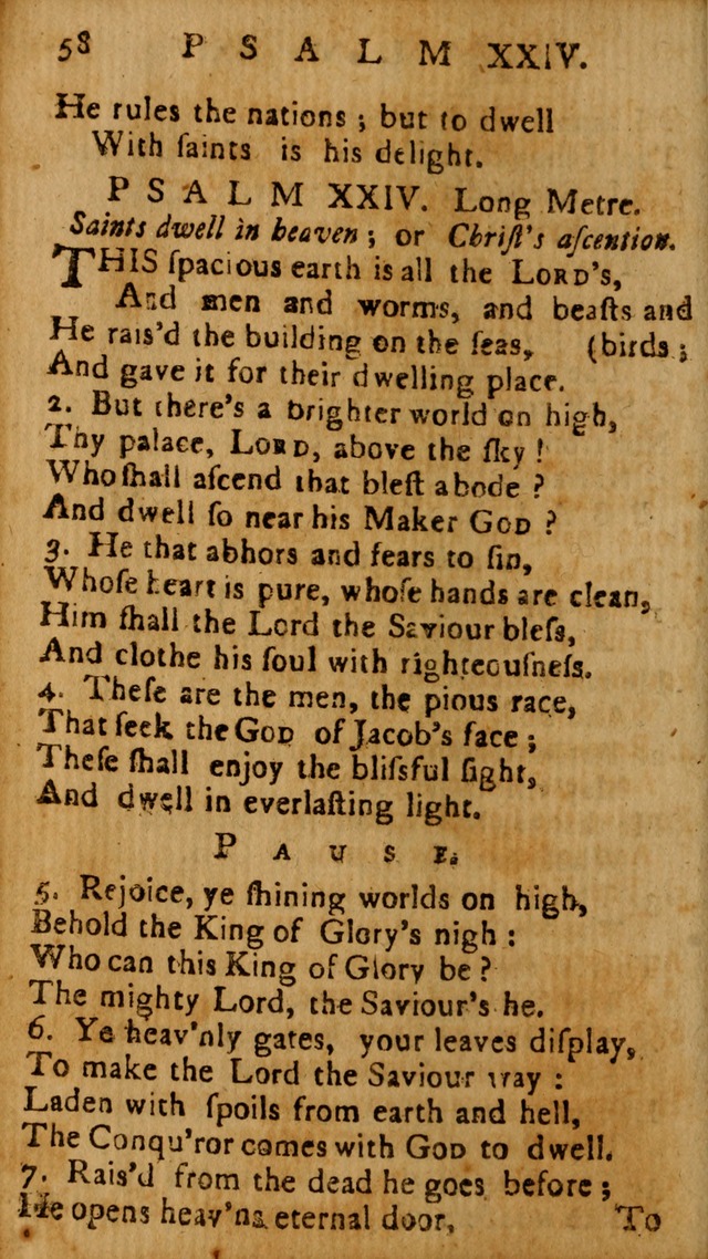 The Psalms of David: imitated in the language of the New Testament, and applied to the Christian state and worship page 58