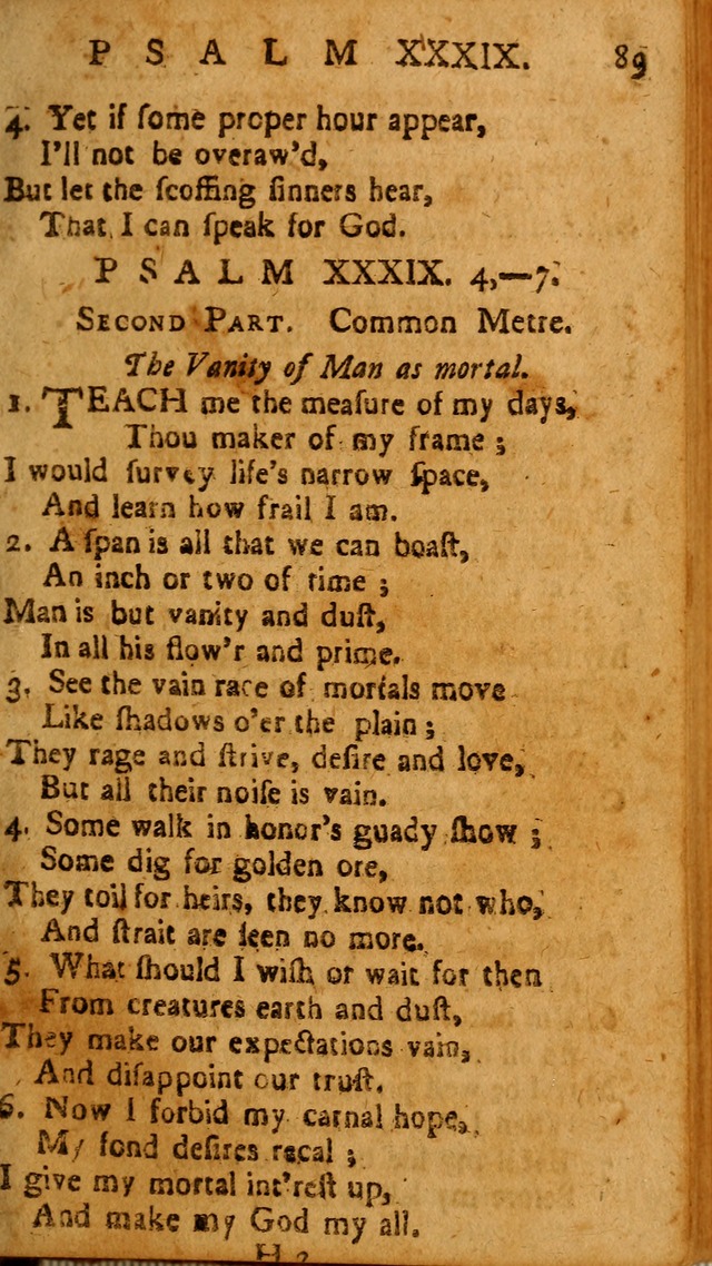 The Psalms of David: imitated in the language of the New Testament, and applied to the Christian state and worship page 89