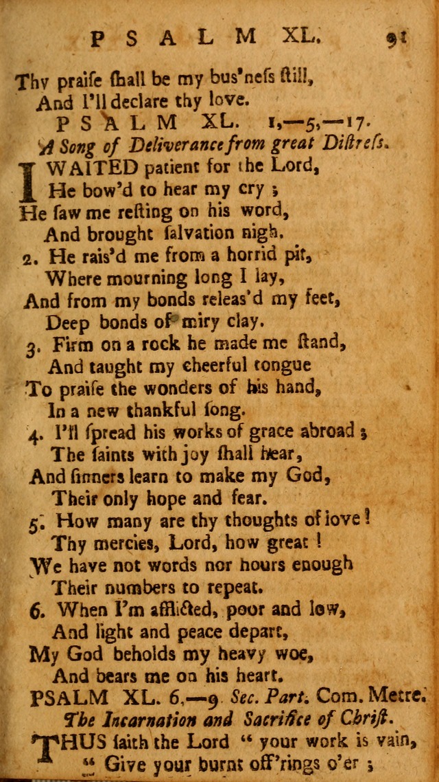 The Psalms of David: imitated in the language of the New Testament, and applied to the Christian state and worship page 91