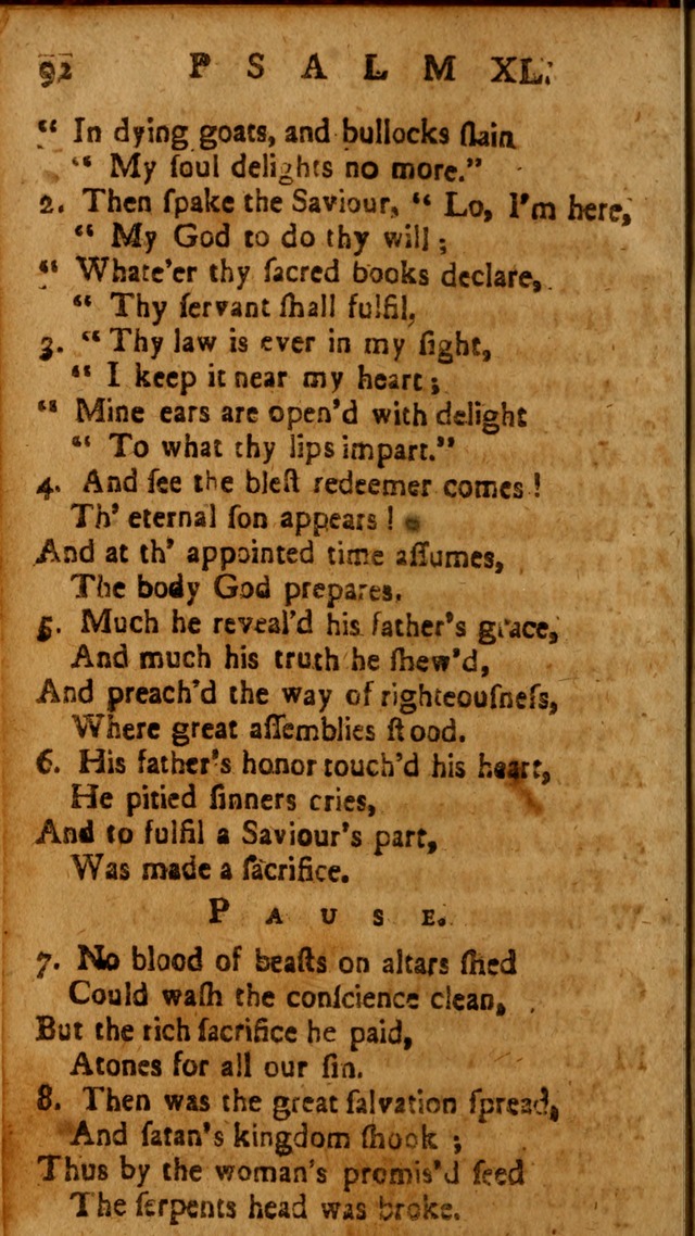 The Psalms of David: imitated in the language of the New Testament, and applied to the Christian state and worship page 92