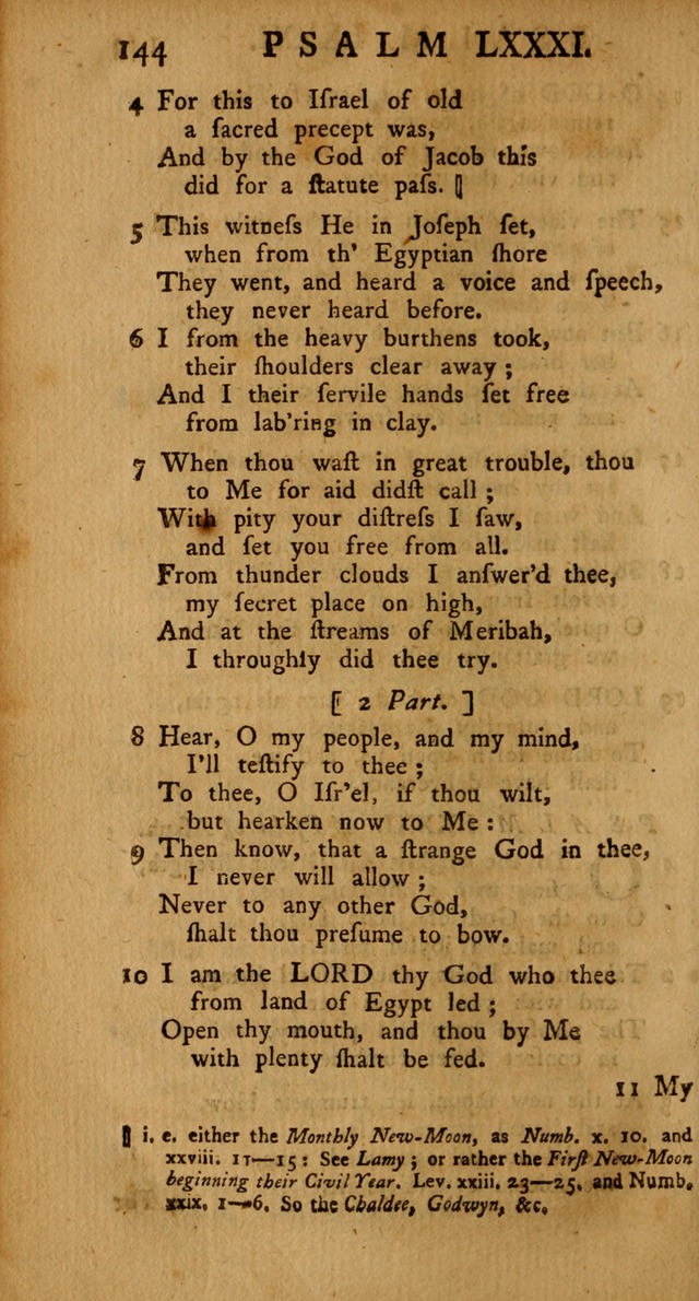 The Psalms Hymns and Spiritual Songs of the Old and New Testament, faithfully translated into English Metre: being the New-England Psalm-Book, revised and improved... (2nd ed.) page 144