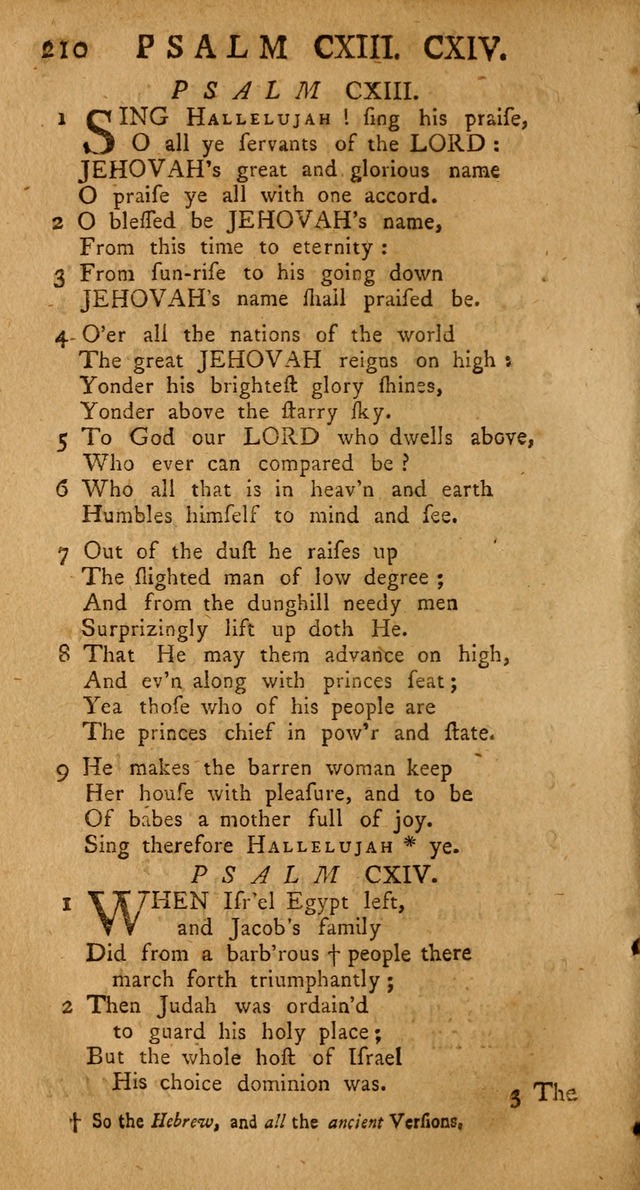 The Psalms Hymns and Spiritual Songs of the Old and New Testament, faithfully translated into English Metre: being the New-England Psalm-Book, revised and improved... (2nd ed.) page 210