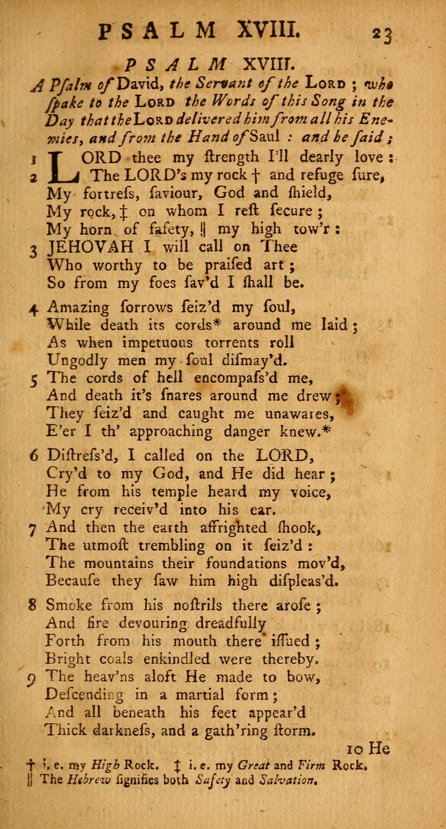 The Psalms Hymns and Spiritual Songs of the Old and New Testament, faithfully translated into English Metre: being the New-England Psalm-Book, revised and improved... (2nd ed.) page 23