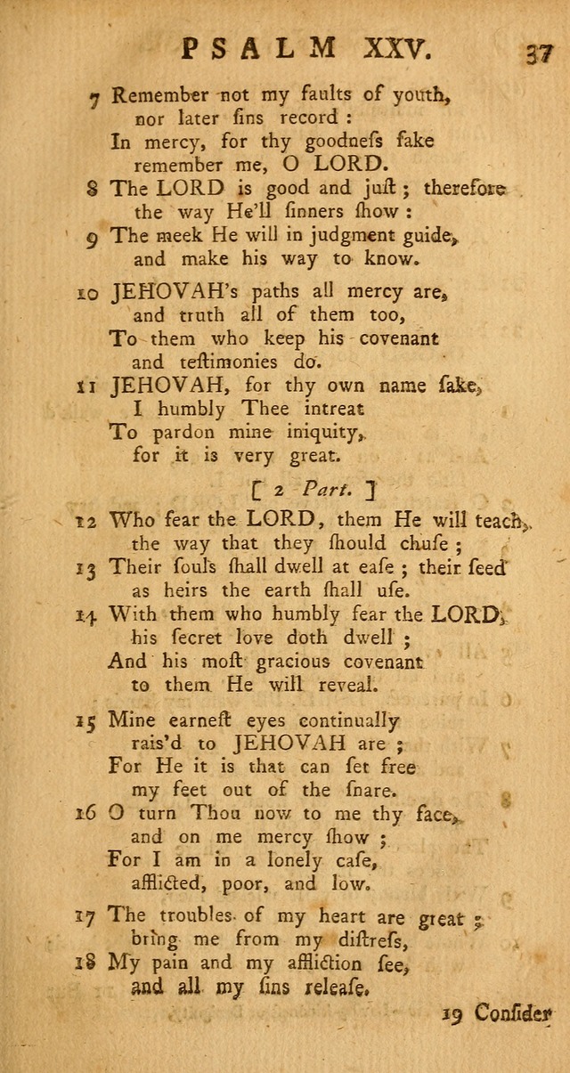 The Psalms Hymns and Spiritual Songs of the Old and New Testament, faithfully translated into English Metre: being the New-England Psalm-Book, revised and improved... (2nd ed.) page 37