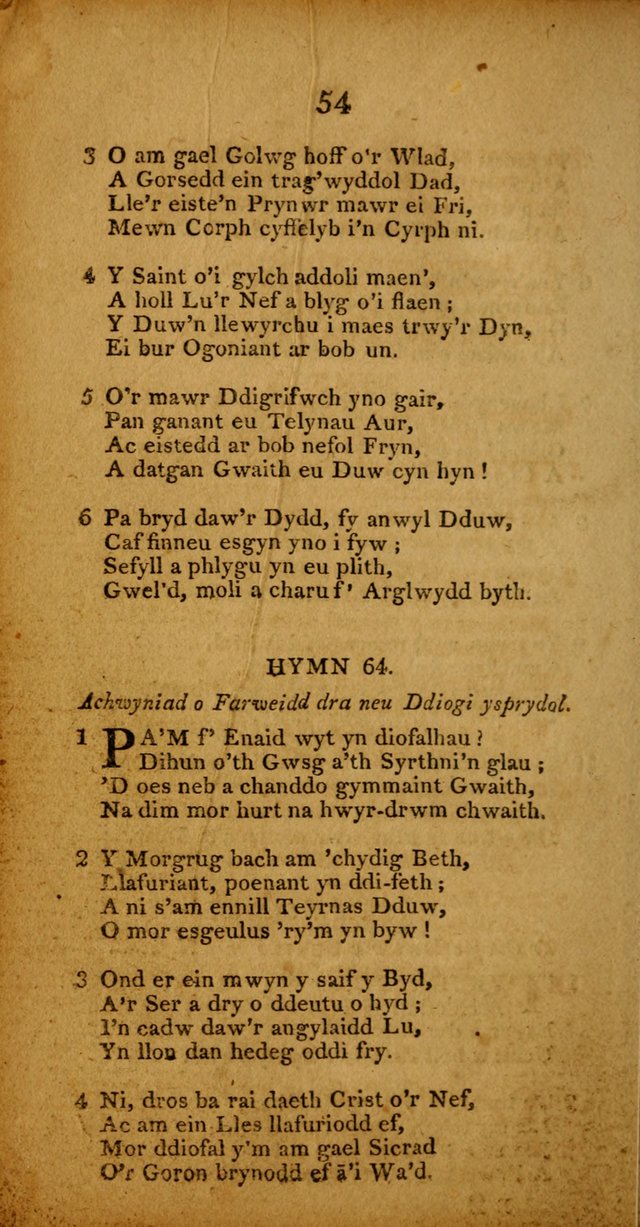 Pigion o Hymnau page 54