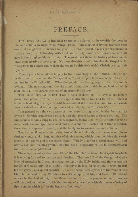 The Praise Hymnal: a collection of hymns and tunes page 4
