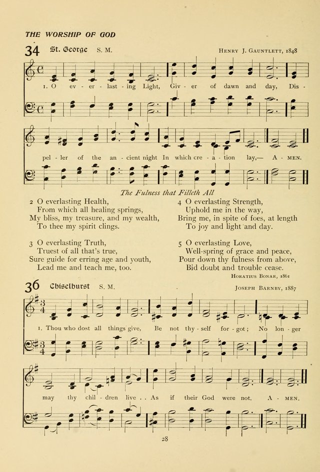 The Pilgrim Hymnal page 28