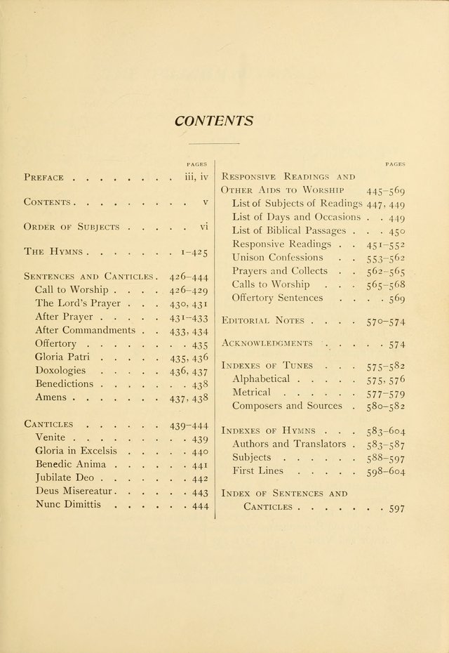 The Pilgrim Hymnal page xi