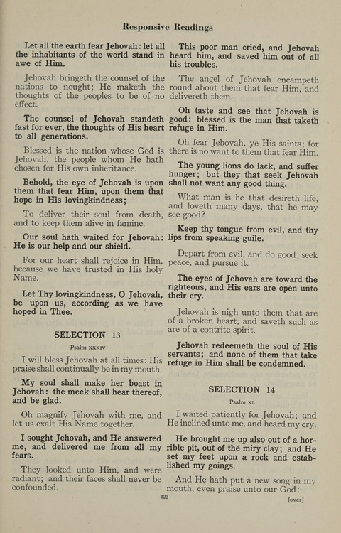 The Psalter Hymnal: The Psalms and Selected Hymns page 423