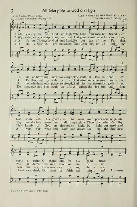 Pilgrim Hymnal page 2