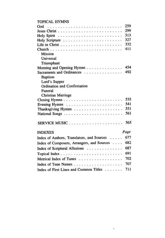 The Presbyterian Hymnal: hymns, psalms, and spiritual songs page vi