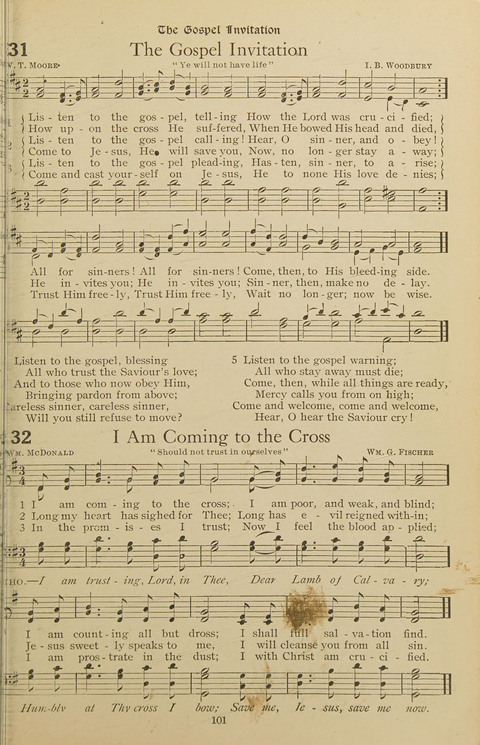 Popular Hymns No. 3: popular songs and standard hymns, suitable for the Bible school, church services, Christian Endeavor, evangelistic meetings and for the family circle page 101