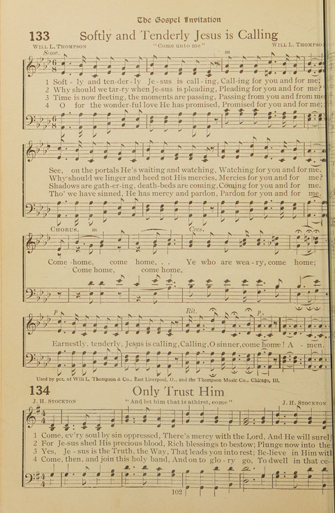 Popular Hymns No. 3: popular songs and standard hymns, suitable for the Bible school, church services, Christian Endeavor, evangelistic meetings and for the family circle page 102