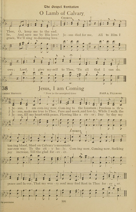 Popular Hymns No. 3: popular songs and standard hymns, suitable for the Bible school, church services, Christian Endeavor, evangelistic meetings and for the family circle page 105