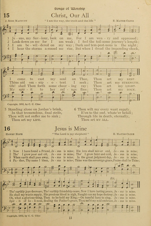 Popular Hymns No. 3: popular songs and standard hymns, suitable for the Bible school, church services, Christian Endeavor, evangelistic meetings and for the family circle page 11
